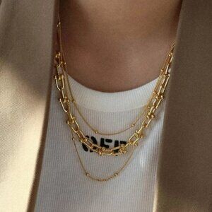Multi Layered Chain Linked Necklace